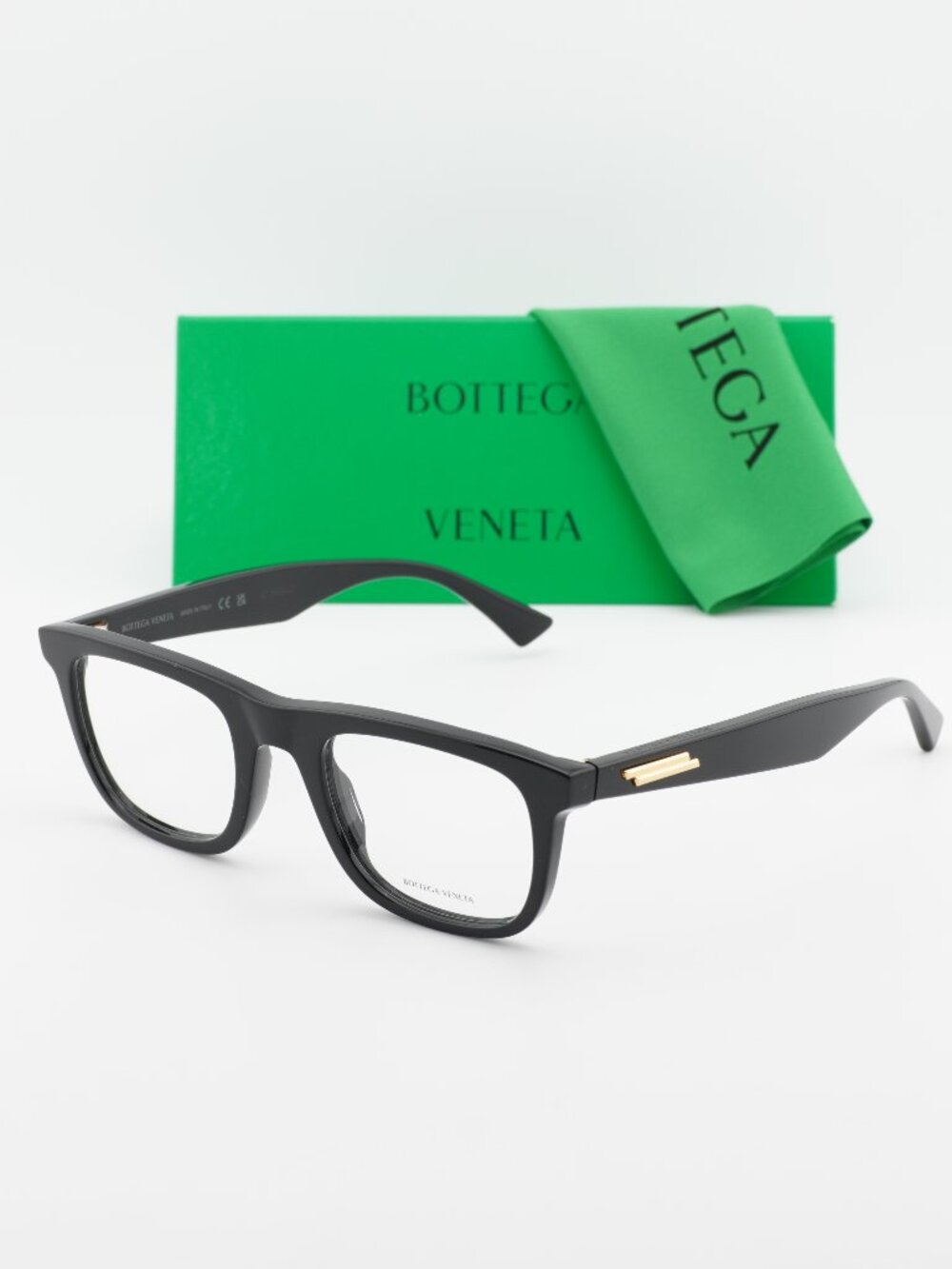 Bottega Veneta BV1129O 001 Rectangle Eyeglasses – Black 50mm - Picture 1 of 9